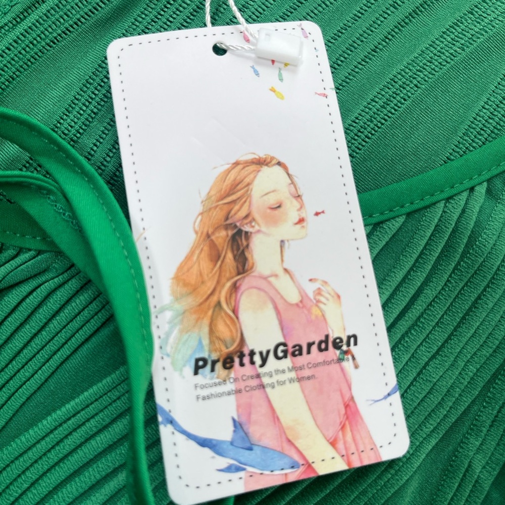 Pretty Garden Tie Front Maxi Dress – Long Sleeve Bodycon Cocktail Dress, Size L - Picture 11 of 16
